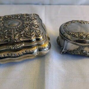 Bundle of 2 Vintage Godinger Silver Company Matching Jewelry Boxes